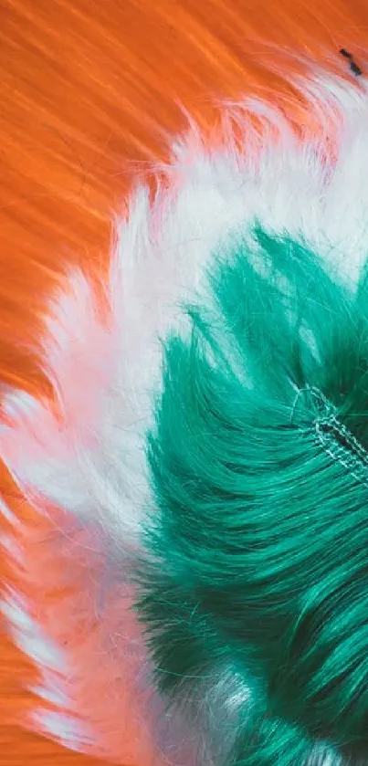 Man with vibrant tricolor headdress in celebration pose.