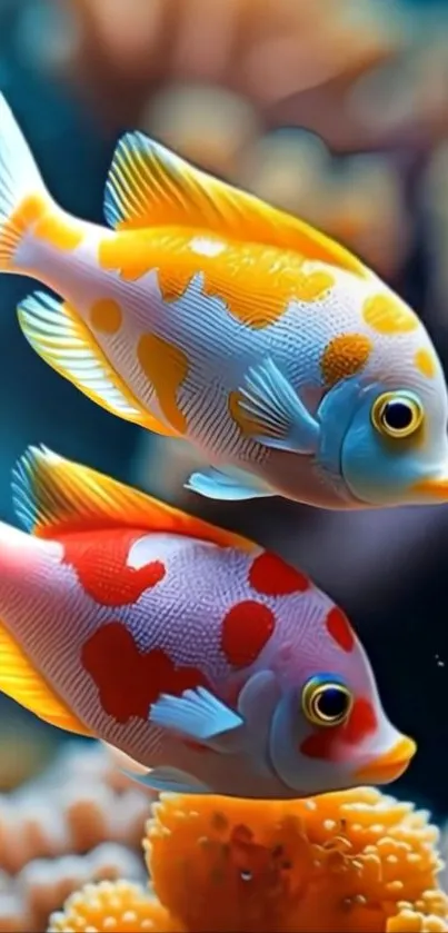 Tropical fish swimming in a coral reef