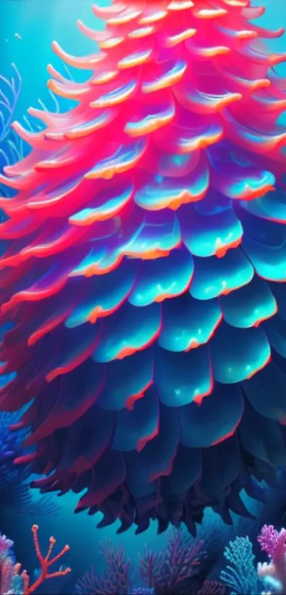 Colorful underwater coral-themed phone wallpaper.