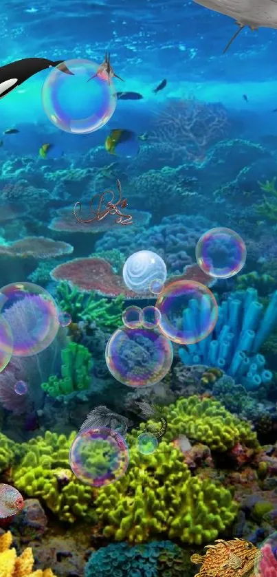 Vibrant underwater coral scene with diverse marine life.