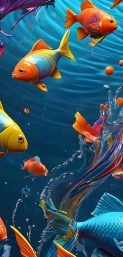 Vibrant and colorful fish swimming underwater in a blue ocean.