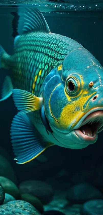 Colorful fish wallpaper featuring vibrant aquatic life in an underwater scene.