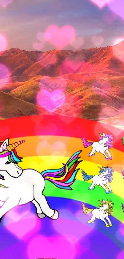 Vibrant unicorn with rainbow mane on colorful rainbow background.