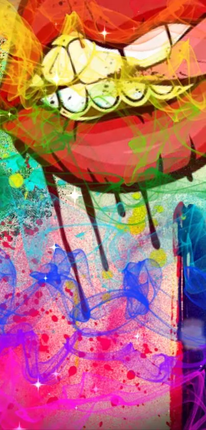 Colorful abstract art design with vibrant splashes.