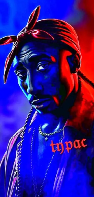 Vibrant urban art portrait with bold colors