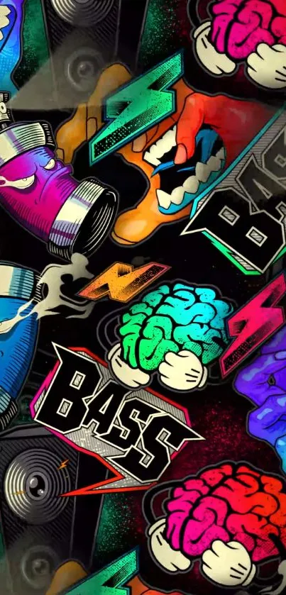 Vibrant graffiti-inspired mobile wallpaper with colorful patterns and street style.
