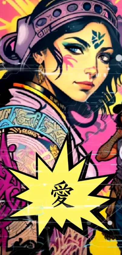 Vibrant street art-themed mobile wallpaper with bright colors and urban designs.