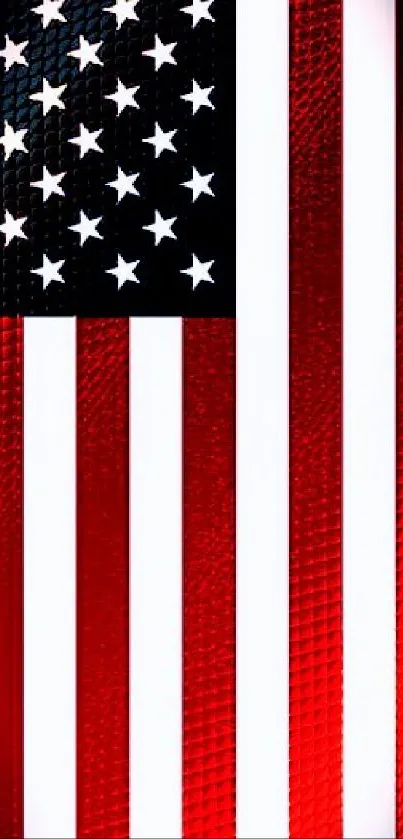 USA flag wallpaper with vibrant red, white stripes and stars for mobile.