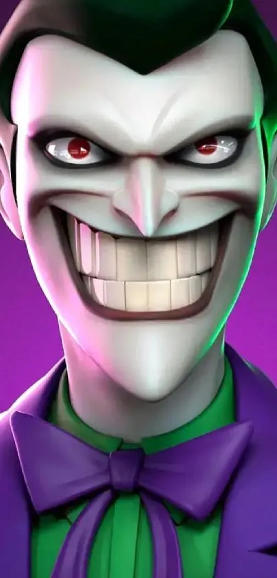 Vibrant villain-themed wallpaper with green and purple hues for mobile devices.