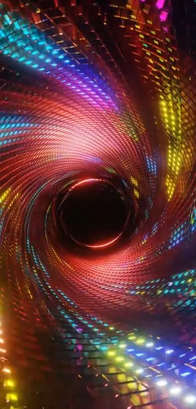 Colorful digital vortex with vibrant abstract design.