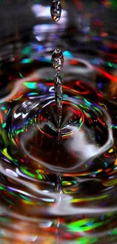 Colorful water drop ripple in abstract design wallpaper.