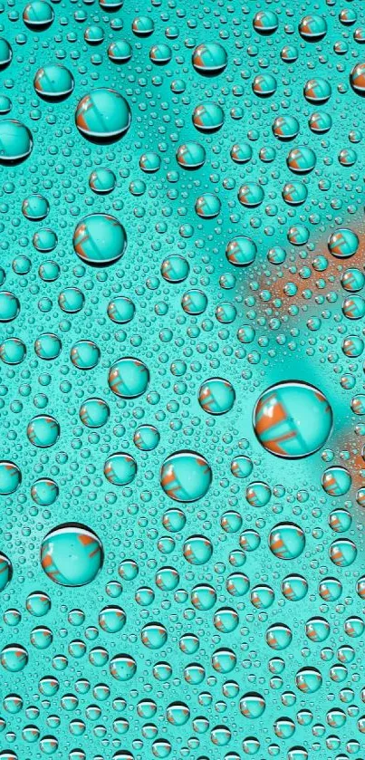 Teal and orange water droplet wallpaper for mobile.