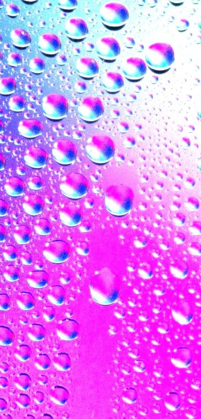 Colorful water droplets on a purple and blue background.