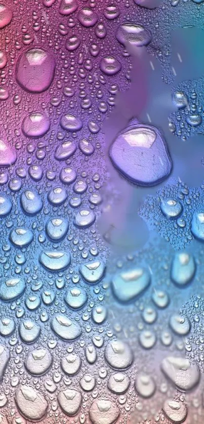 Colorful droplets on a purple gradient background.