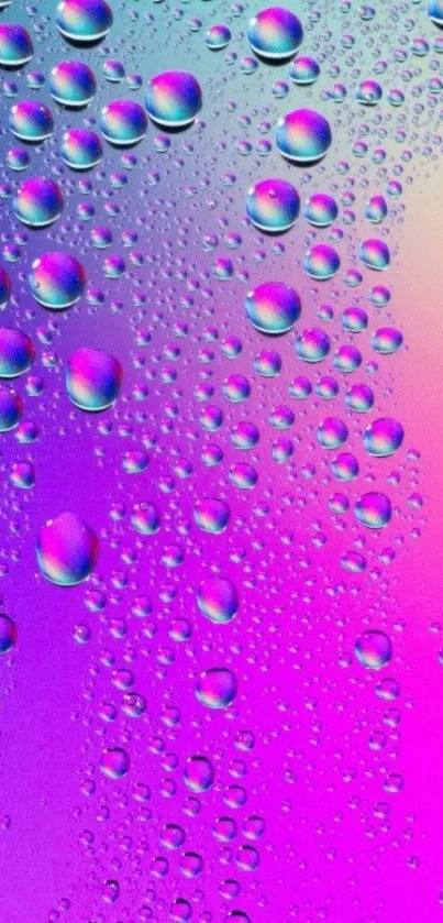 Vibrant gradient wallpaper with water droplets.