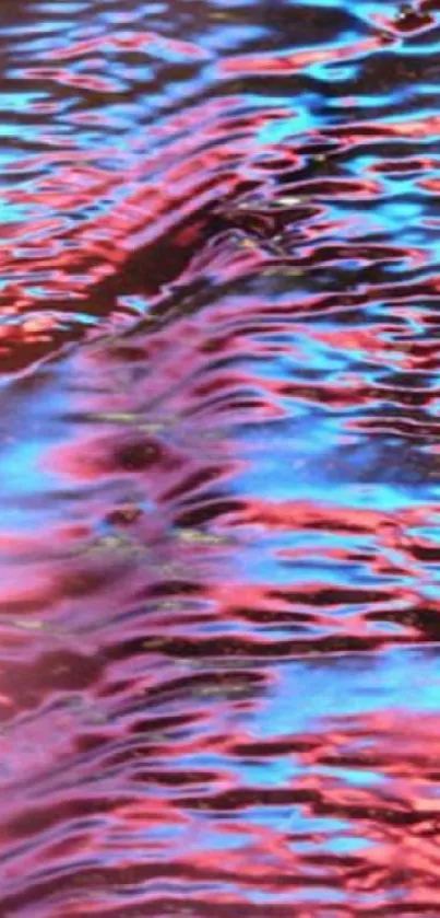 Colorful abstract water reflection wallpaper with pink and blue hues.