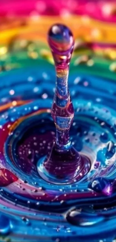 Colorful water ripple with splash effect