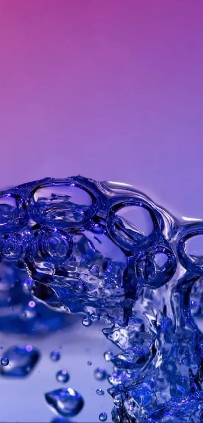 Vibrant blue and purple water splash wallpaper for mobile.