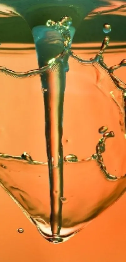 Vibrant orange and teal water splash art.