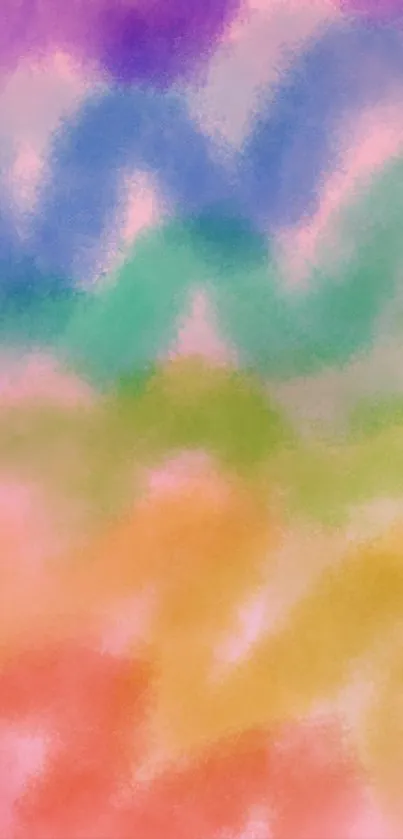 Vibrant watercolor mobile wallpaper with colorful hues.