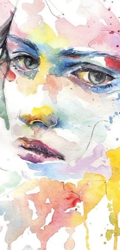 Vibrant watercolor portrait in artistic style