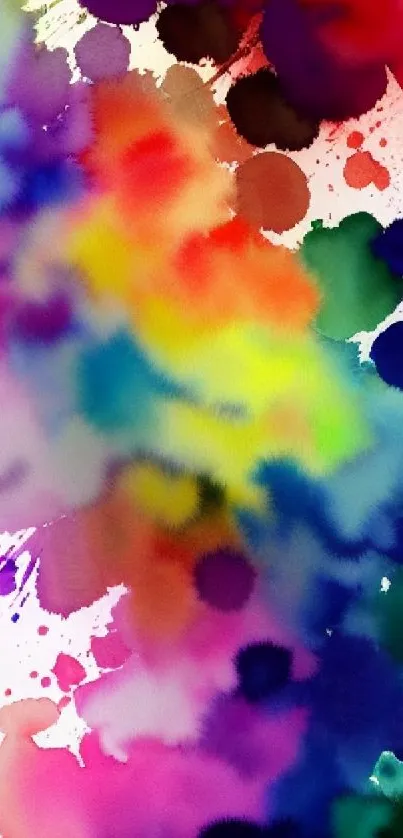 Colorful watercolor splash wallpaper with abstract design.