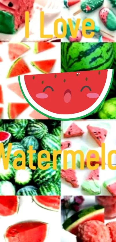 Vibrant phone wallpaper with watermelon theme.
