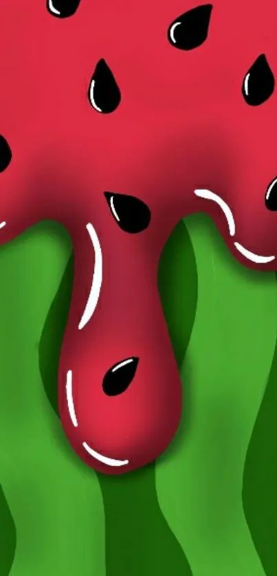 Abstract watermelon design mobile wallpaper.