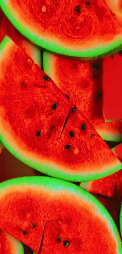 Colorful slices of vibrant watermelon