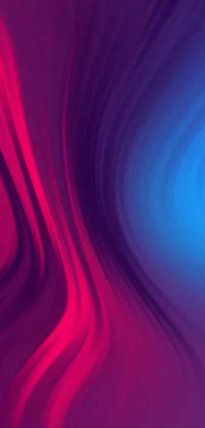 Abstract vibrant wave wallpaper with red and blue hues for mobile screens.