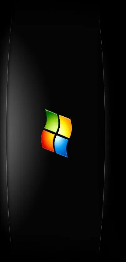 Windows logo on black background with vibrant colors.