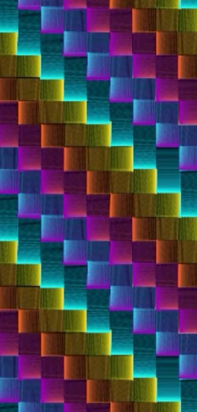 Vibrant woven pattern wallpaper with vivid colors for phone background.