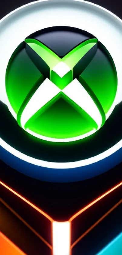 Xbox-inspired mobile wallpaper with vibrant neon colors.