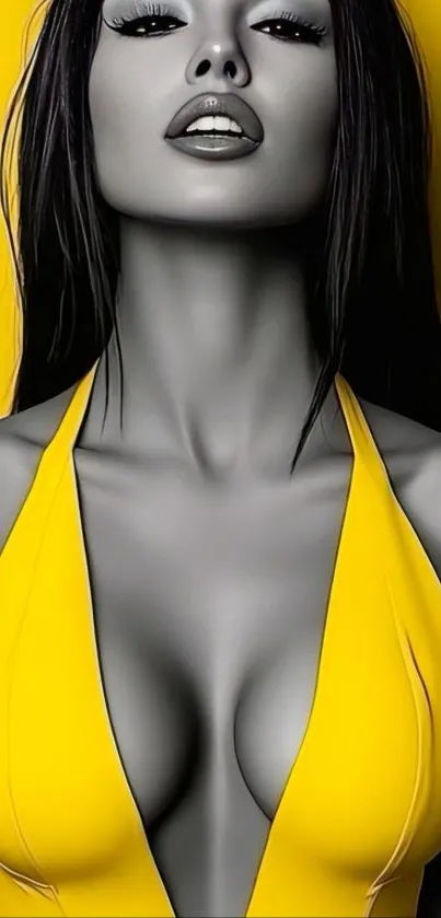 Vibrant artistic portrait with yellow contrast.