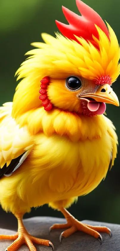 Cute yellow bird on a natural background.