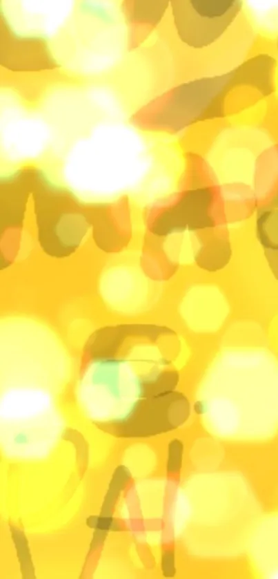 Vibrant yellow bokeh wallpaper with glowing circles.