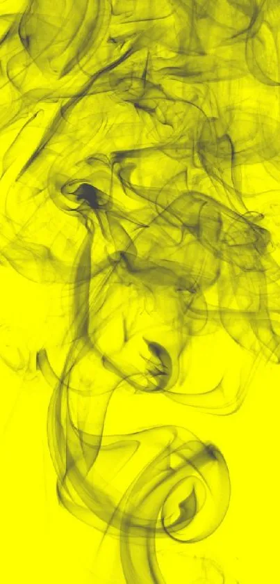 Dynamic yellow smoke artwork for mobile wallpaper.