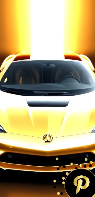 Vibrant yellow sports car wallpaper with dynamic lighting.