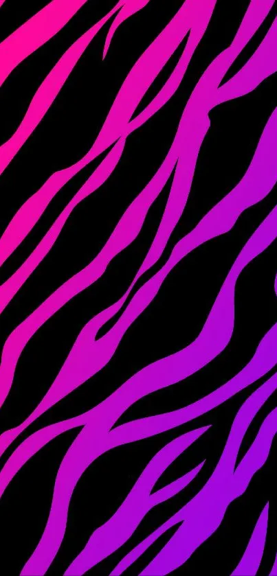 Vibrant pink and purple zebra stripe phone wallpaper.
