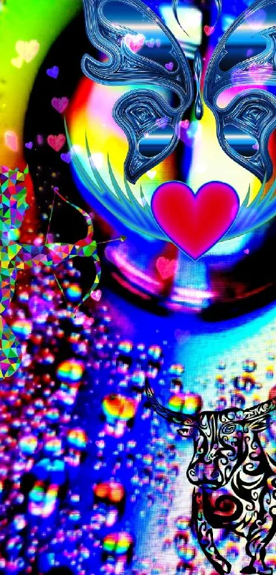 Colorful butterfly and Zodiac art wallpaper for mobile phones.