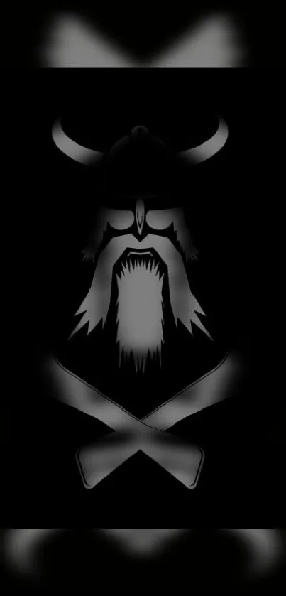 Viking warrior with Nordic helmet on black background wallpaper.