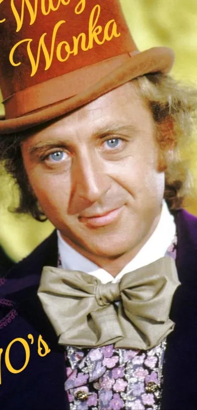 Vintage 70's style Willy Wonka artwork in vibrant colors.