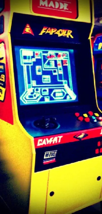 Colorful vintage arcade game machine wallpaper.