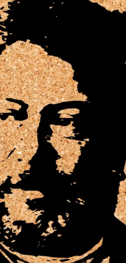Vintage silhouette art on a cork textured background.