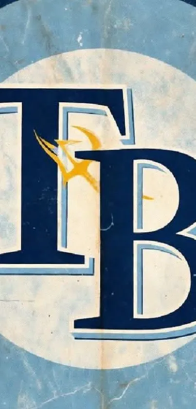 Retro blue logo wallpaper with vintage design.