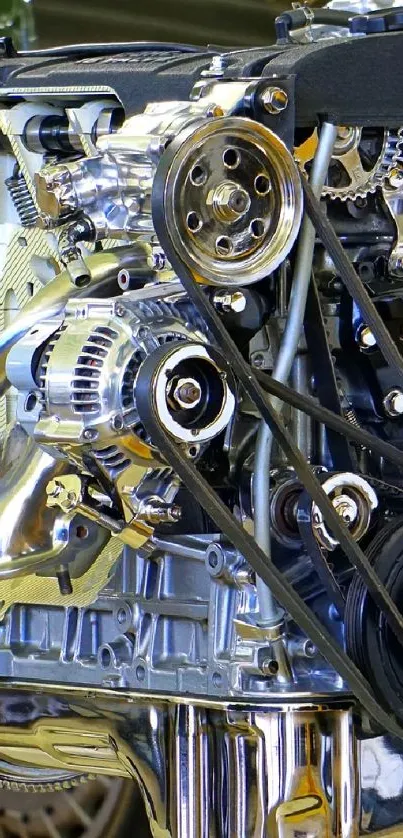 Vintage car engine displayed in a museum setting.