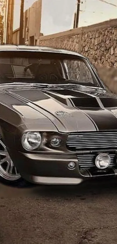 Vintage car parked on an urban street with a classic brown finish.