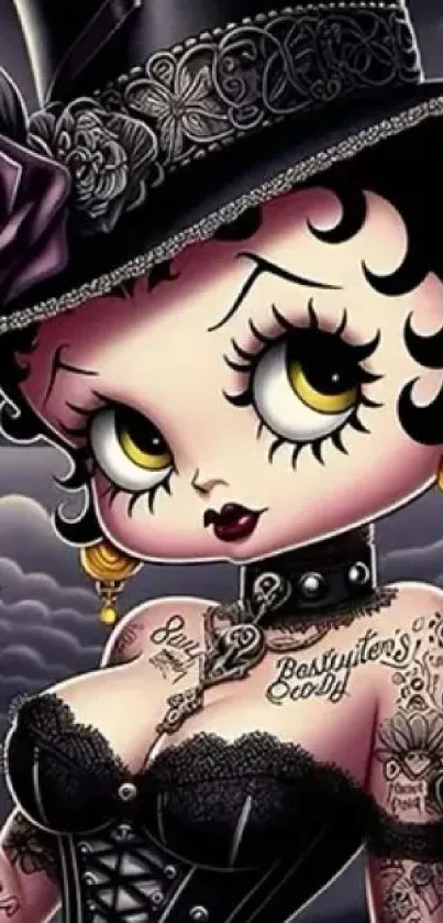 Stylish cartoon character with tattoos.