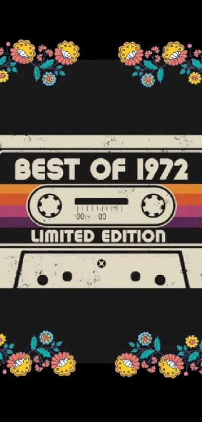 Vintage 'Best of 1972' cassette with floral design