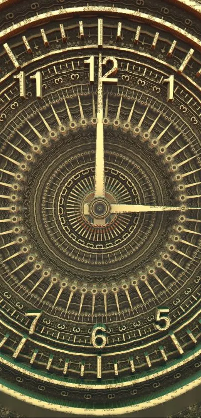 Intricate vintage clock gear wallpaper with a steampunk design.